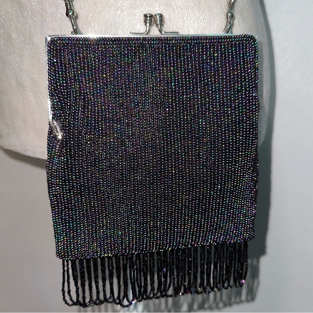 Inge Christopher Purple Beaded Fringe Bag - Picture 3 of 12